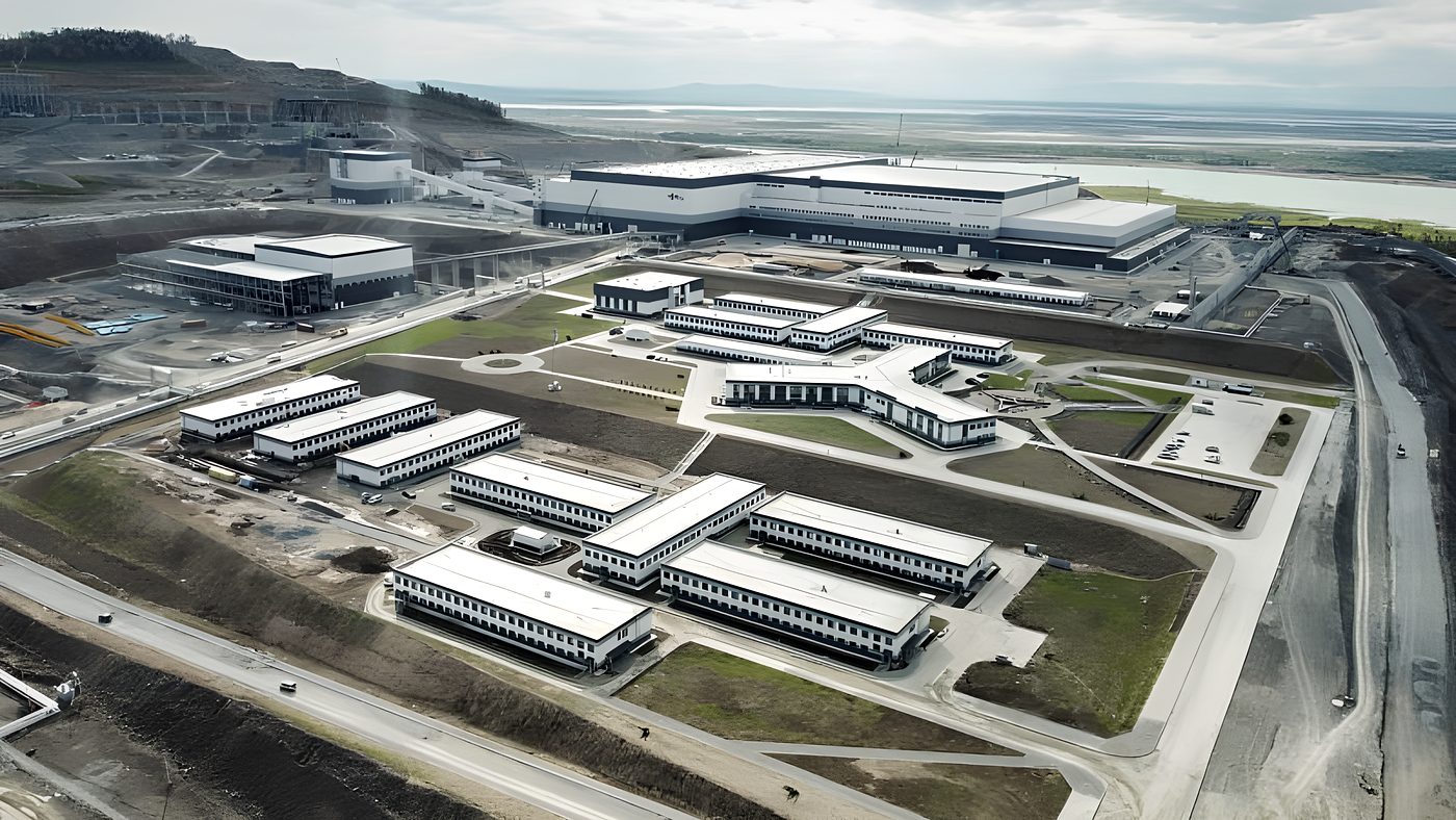 Обогатительная фабрика ООО «Амур Минералс» в Хабаровском крае, вид сверху